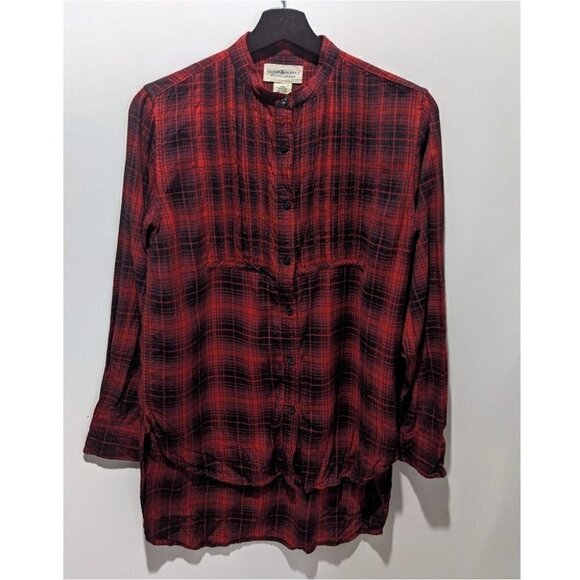 Rl Denim & Supply | Button Down tunic in red plaid - Picture 1 of 9
